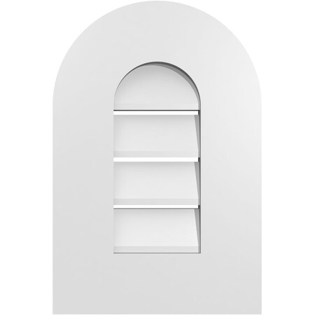 Ekena Millwork Round Top Surface Mount PVC Gable Vent: Functional, w/ 3-1/2"W x 1"P Standard Frame, 12"W x 18"H GVPRT12X1801SF